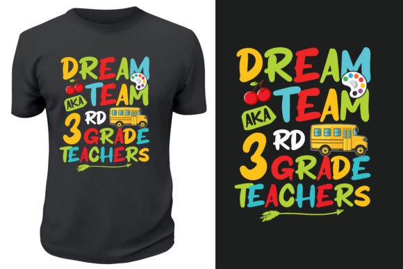 Back to School 3rd Grade Teacher T-shirt Graphics & Print Templates