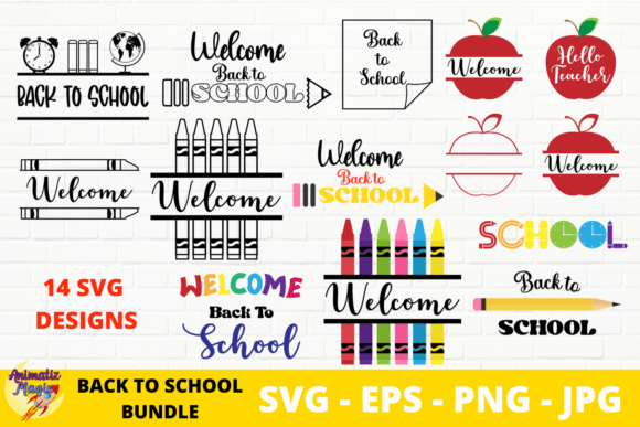 Back to School Bundle: 14 Graphics & Print Templates
