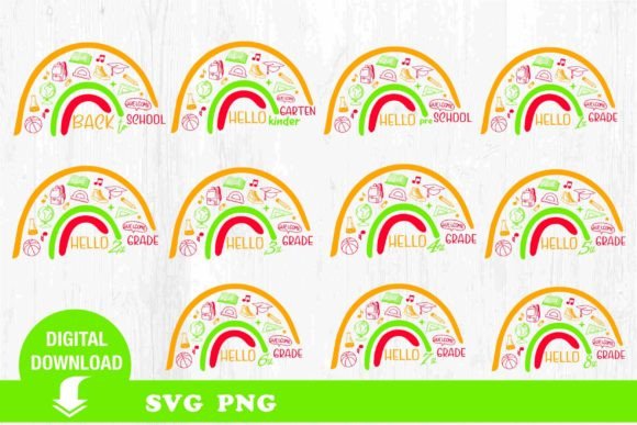 Back to School Bundle SVG: Hello School — Graphics & Print Templates