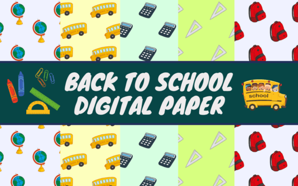 Back to School Digital Paper Pattern: Graphics & Patterns