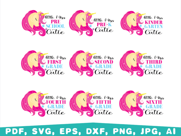 Back to School, Little Miss Cutie: Graphics for Crafts & Content