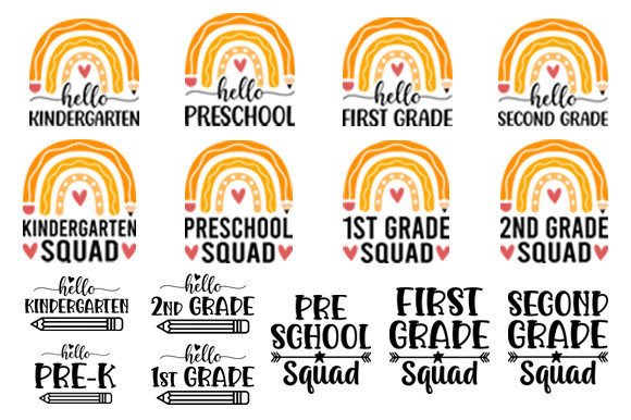 Back to School Rainbow SVG: Graphics for Local Business Print Templates