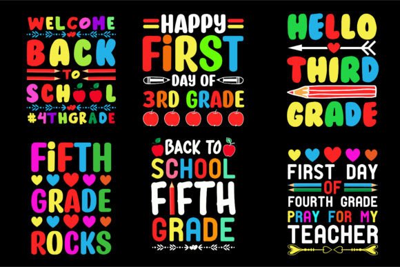 Back to School T-Shirt Design Bundle SVG Graphics