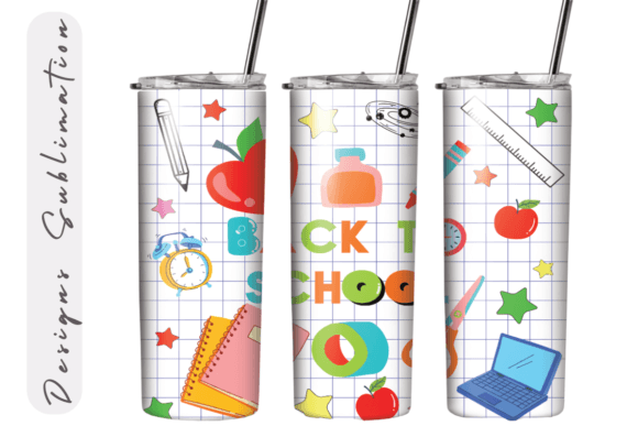 Back to School Teacher Tumbler Design: Graphics & Print Templates