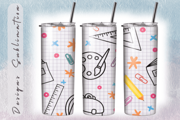 Back to School Teacher Tumbler PNG: Graphics & Print Templates