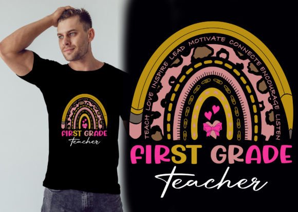 First Grade Teacher SVG Graphics for Print Templates