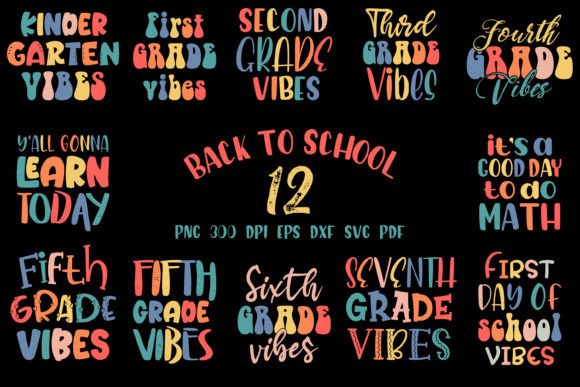 Kids Back to School Vintage SVG Bundle: Graphics for Crafts & Content