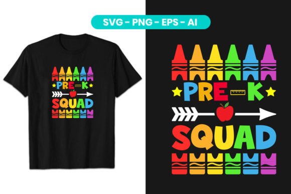 Pre-K Squad Back to School Graphics & T-Shirt Designs