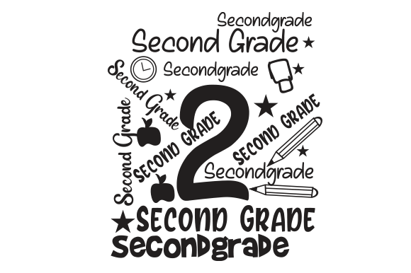 Second Grade Back to School Word Art SVG